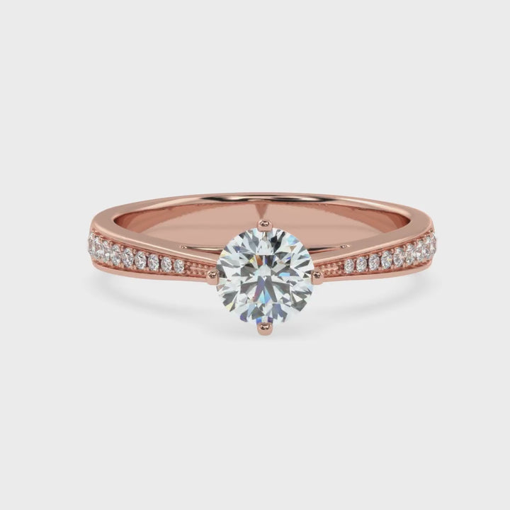 Aphrodite's Grace: Solitaire Diamond Ring of Eternal Love