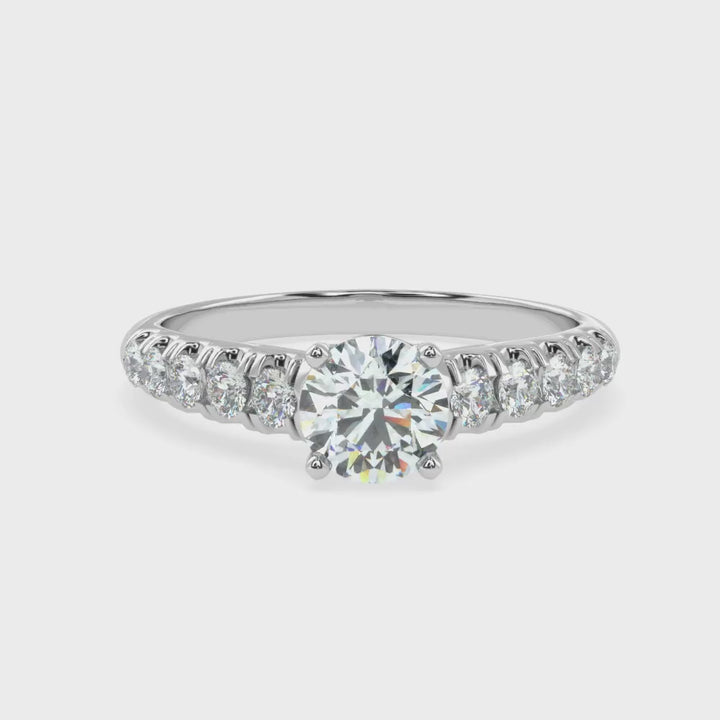 Athenian Radiance: The Dance of Eternity Solitaire Diamond Ring
