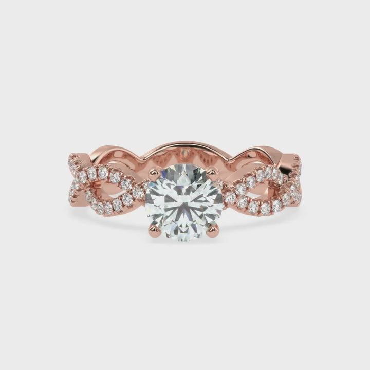 Twisted Brilliance: Crisscross Solitaire Diamond Ring