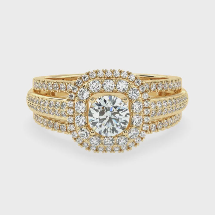 Celestial Elegance: The Tri-Level Solitaire Diamond Ring