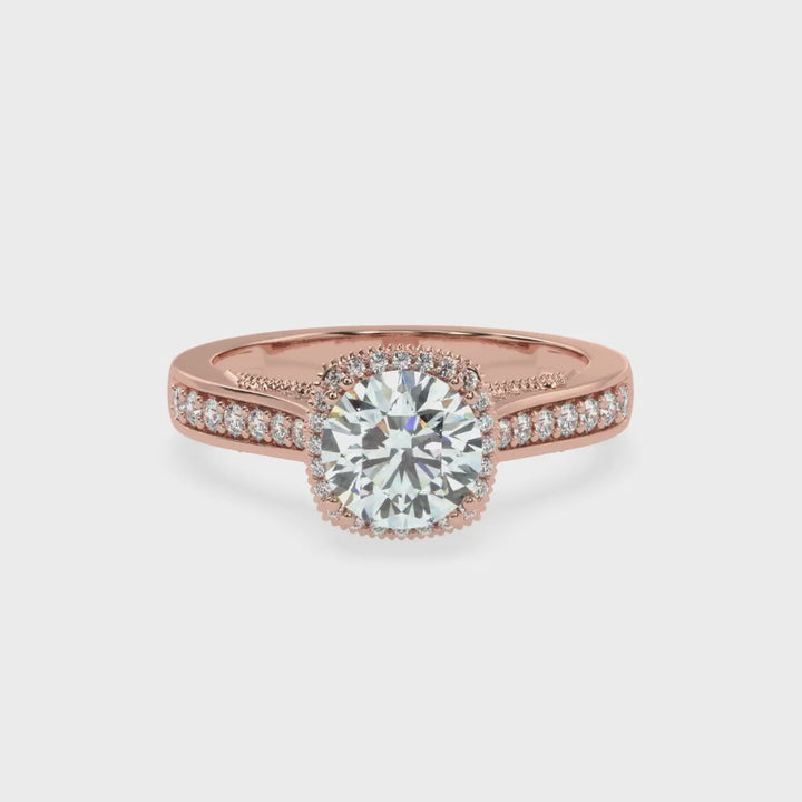 Eternal Brilliance Solitaire Diamond Ring with Micro Pave Setting