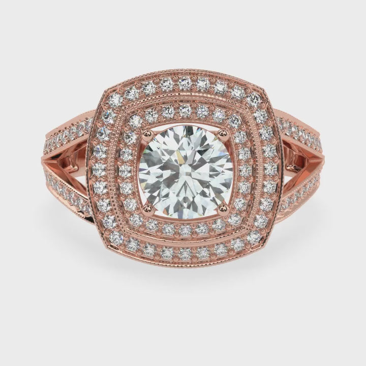 Radiant Harmony: The Seraphina Round Solitaire Diamond Ring