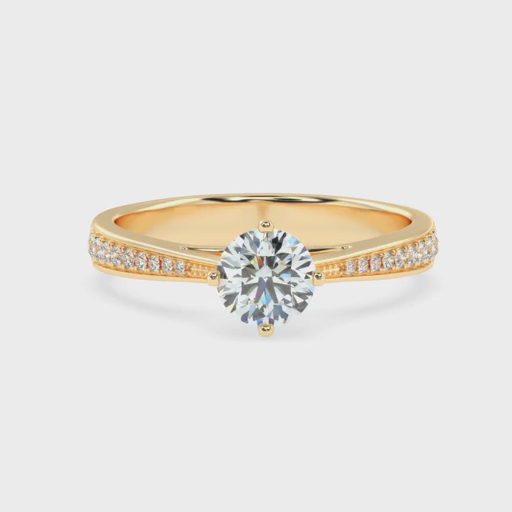 Aphrodite's Grace: Solitaire Diamond Ring of Eternal Love