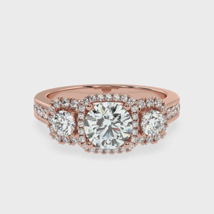 Celestial Elegance: The Tri-Level Solitaire Diamond Ring