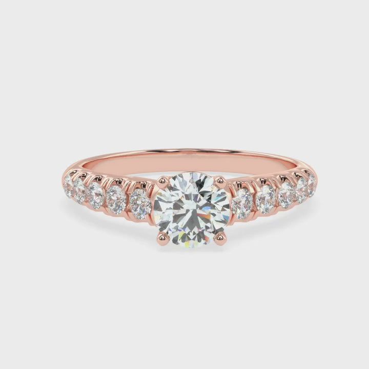 Athenian Radiance: The Dance of Eternity Solitaire Diamond Ring
