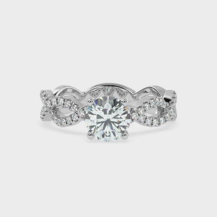 Twisted Brilliance: Crisscross Solitaire Diamond Ring