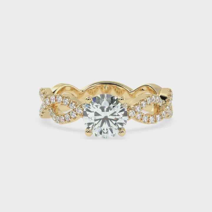 Twisted Brilliance: Crisscross Solitaire Diamond Ring